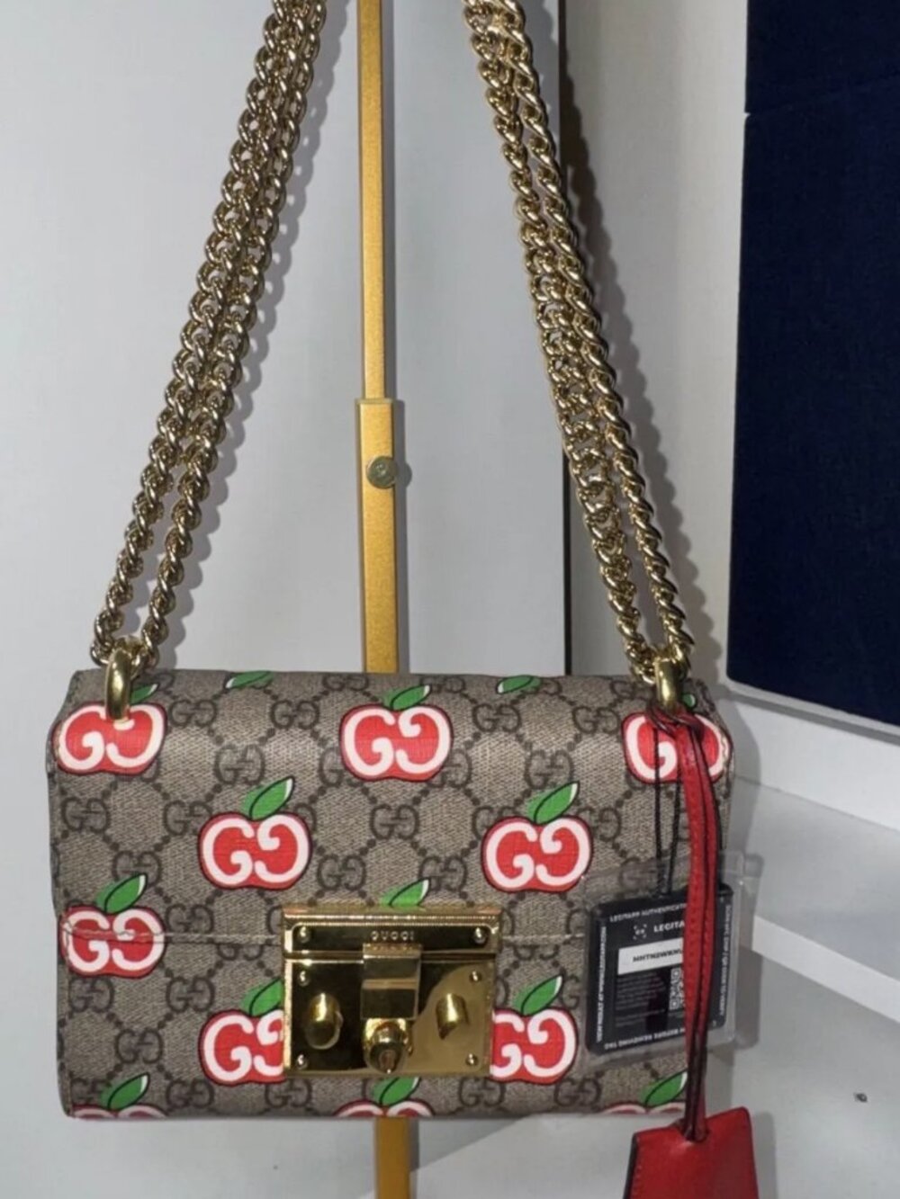 Gucci - GG Supreme Monogram Apple Padlock Shoulder Bag w/ COA, Dust Bag